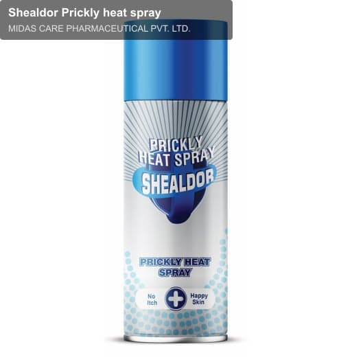 MIDAS CARE PHARMACEUTICAL PVT. LTD. sell "Shealdor Prickly heat spray"