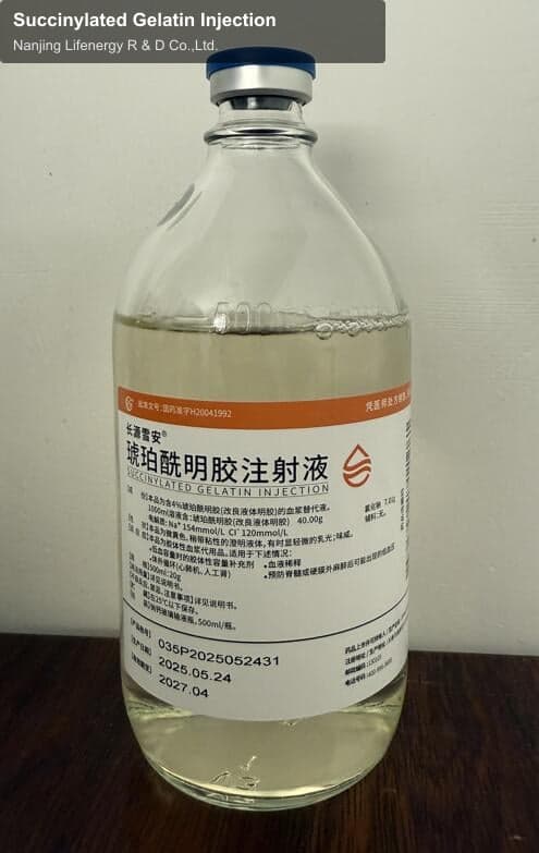 Nanjing Lifenergy R & D Co.,Ltd. sell "Succinylated Gelatin Injection"