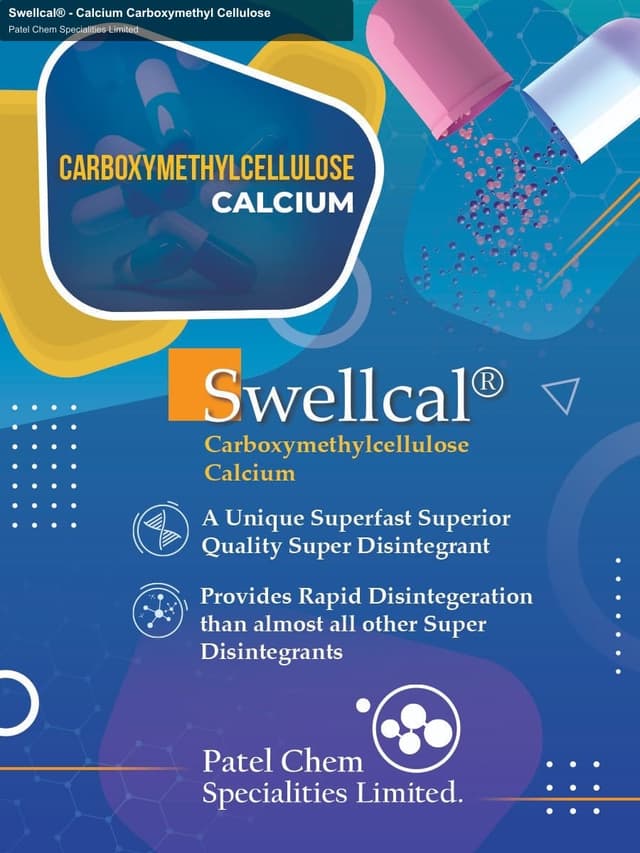 Patel Chem Specialities Limited sell "Swellcal® - Calcium Carboxymethyl Cellulose"