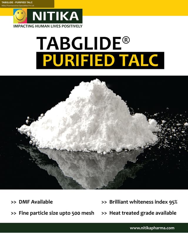 Nitika Pharmaceutical Specialities Pvt Ltd sell "TABGLIDE - PURIFIED TALC"