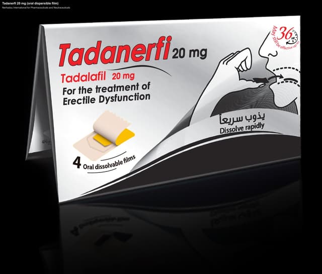 Nerhadou International for Pharmaceuticals and Neutraceuticals sell "Tadanerfi 20 mg (oral dispersible film)"