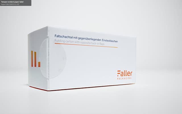 August Faller GmbH & Co. KG sell "Tamper-evident paper label"