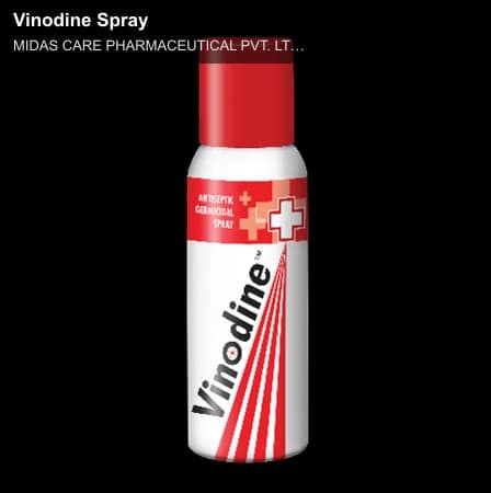 MIDAS CARE PHARMACEUTICAL PVT. LTD. sell "Vinodine Spray"