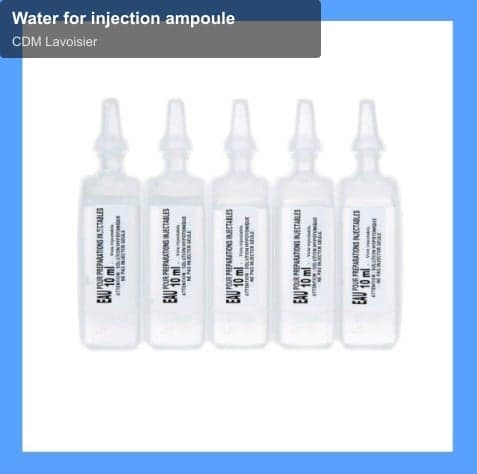 CDM Lavoisier sell "Water for injection ampoule"