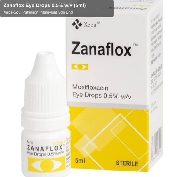Xepa-Soul Pattinson (Malaysia) Sdn Bhd sell "Zanaflox Eye Drops 0.5% w/v (5ml)"