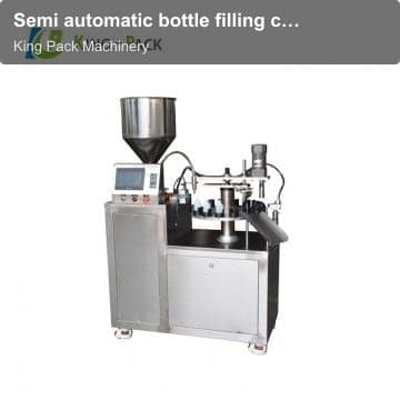 Semi automatic bottle filling capping machine