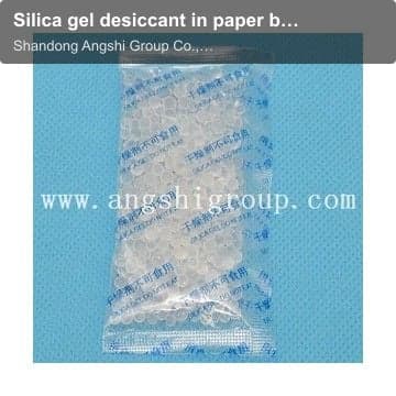 Silica gel desiccant in paper bag