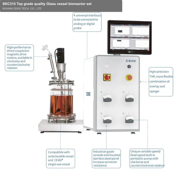 SKC315 Top grade quality Glass vessel bioreactor set