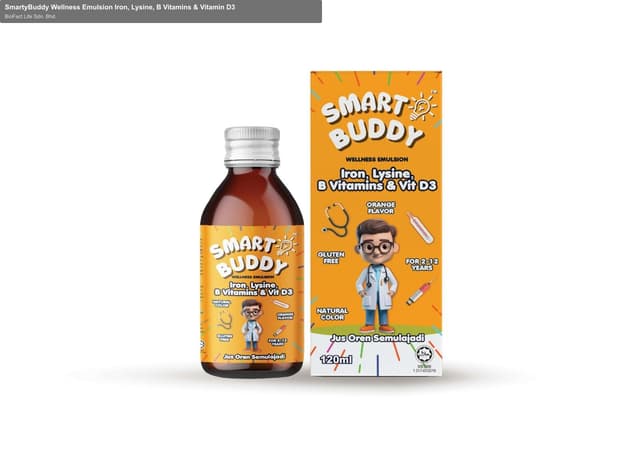 SmartyBuddy Wellness Emulsion Iron, Lysine, B Vitamins & Vitamin D3