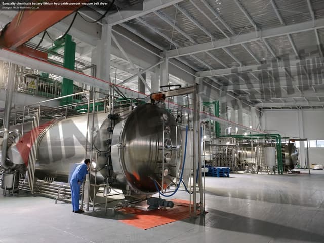 Specialty chemicals battery lithium hydroxide powder vacuum belt dryer