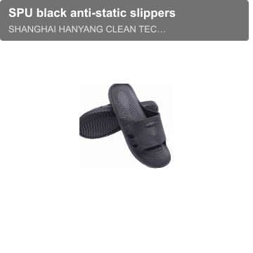 SPU black anti-static slippers