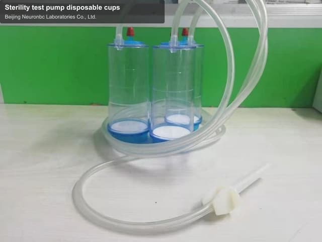 Sterility test pump disposable cups