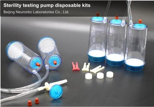Sterility testing pump disposable kits