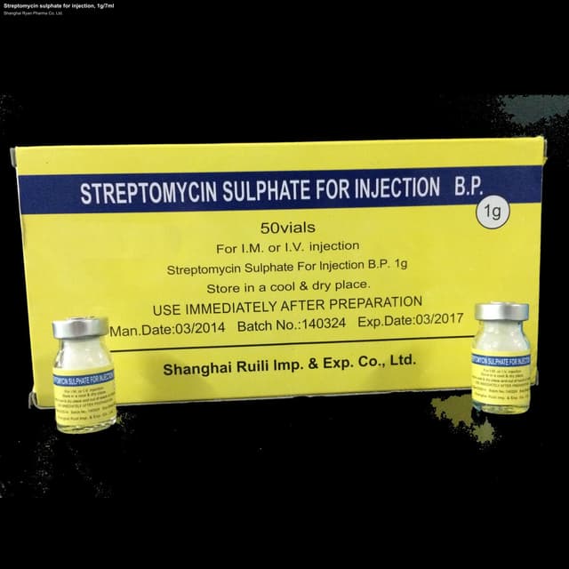 Streptomycin sulphate for injection, 1g/7ml