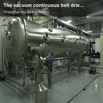 The vacuum continuous belt drier in low temperature