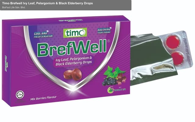 Timo Brefwell Ivy Leaf, Pelargonium & Black Elderberry Drops