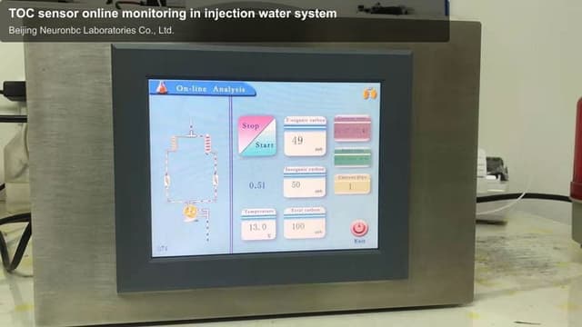 TOC sensor online monitoring in injection water system