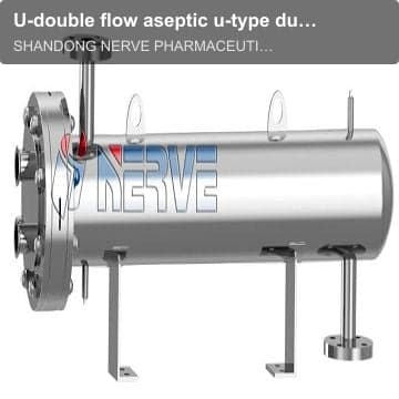 U-double flow aseptic u-type dual tube plate heat exchanger