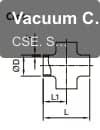Vacuum Components (USA type) 45º Cross