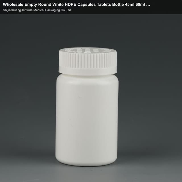 Wholesale Empty Round White HDPE Capsules Tablets Bottle 45ml 60ml 75ml 85ml 100ml 150ml 200ml Plast