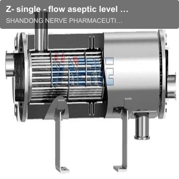 Z- single - flow aseptic level - through dual - tube plate heat exchanger