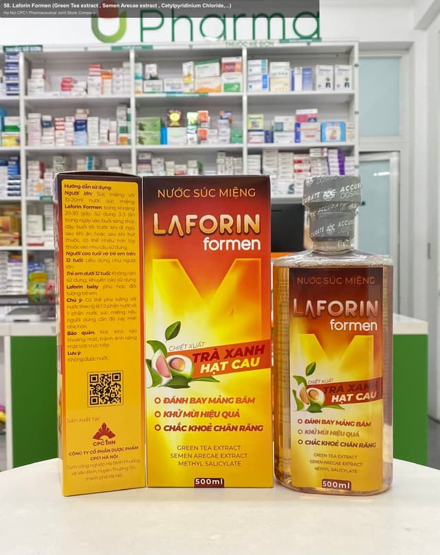 Ha Noi CPC1 Pharmaceutical Joint Stock Company sell "58. Laforin Formen (Green Tea extract , Semen Arecae extract , Cetylpyridinium Chloride,...)"