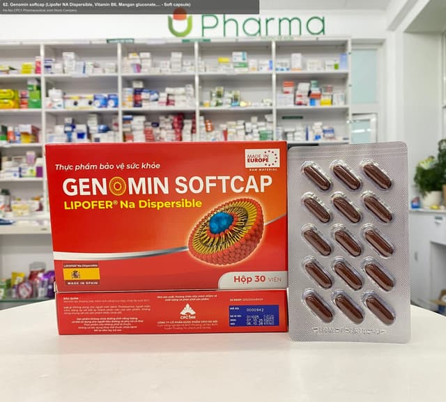 Ha Noi CPC1 Pharmaceutical Joint Stock Company sell "62. Genomin softcap (Lipofer NA Dispersible, Vitamin B6, Mangan gluconate,... - Soft capsule)"