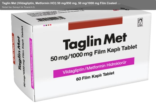 Nobel Ilac Sanayii Ve Ticaret A.S. sell "Taglin Met (Vildagliptin, Metformin HCI) 50 mg/850 mg, 50 mg/1000 mg Film Coated Tablet"